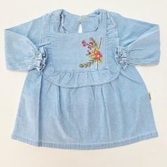 Overdo baby çiçek nakışlı elbise