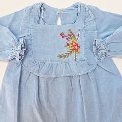 Overdo baby çiçek nakışlı elbise