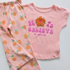 Betüş kids papatya süzeneli fitilli taytlı takım