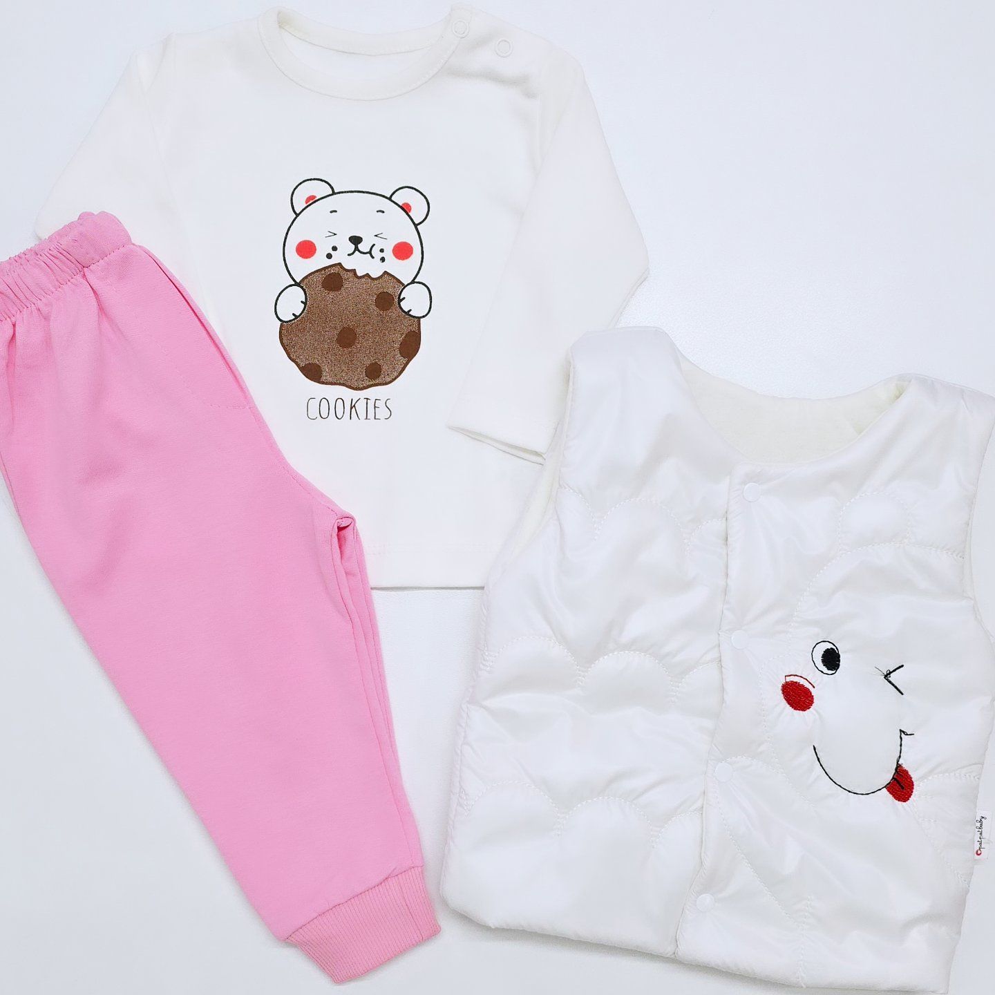 Patpat baby şişme yelekli ayıcıklı takım pembe