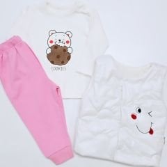 Patpat baby şişme yelekli ayıcıklı takım pembe