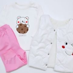 Patpat baby şişme yelekli ayıcıklı takım pembe