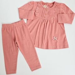 Deco baby fırfırlı düğmeli takım