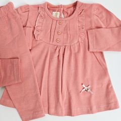 Deco baby fırfırlı düğmeli takım