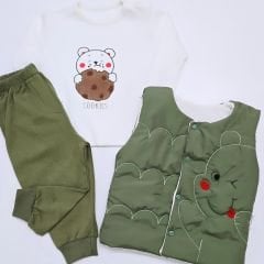 Patpat baby şişme yelekli ayıcıklı takım yeşil