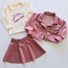 Tufitto baby penye badili deri ceketli&etekli takım