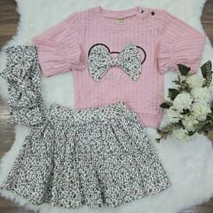 Bandanalı çiçekli etekli takım