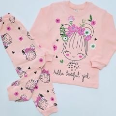 Mehdix kids çiçekli kız pijama takım