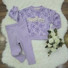 Kolu fırfırlı çiçekli fitilli taytlı takım