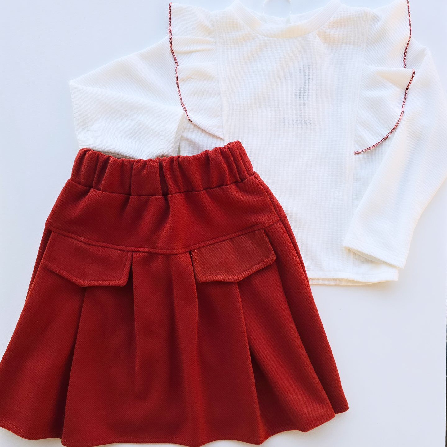 Carino kids kapaklı eteği pileli takım
