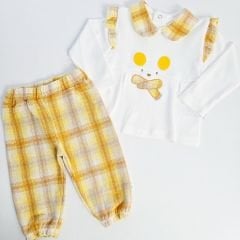 Jolly joy baby ekoseli ayıcıklı takım