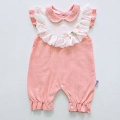 Murat baby dantelli bebe yakalı fitilli tulum