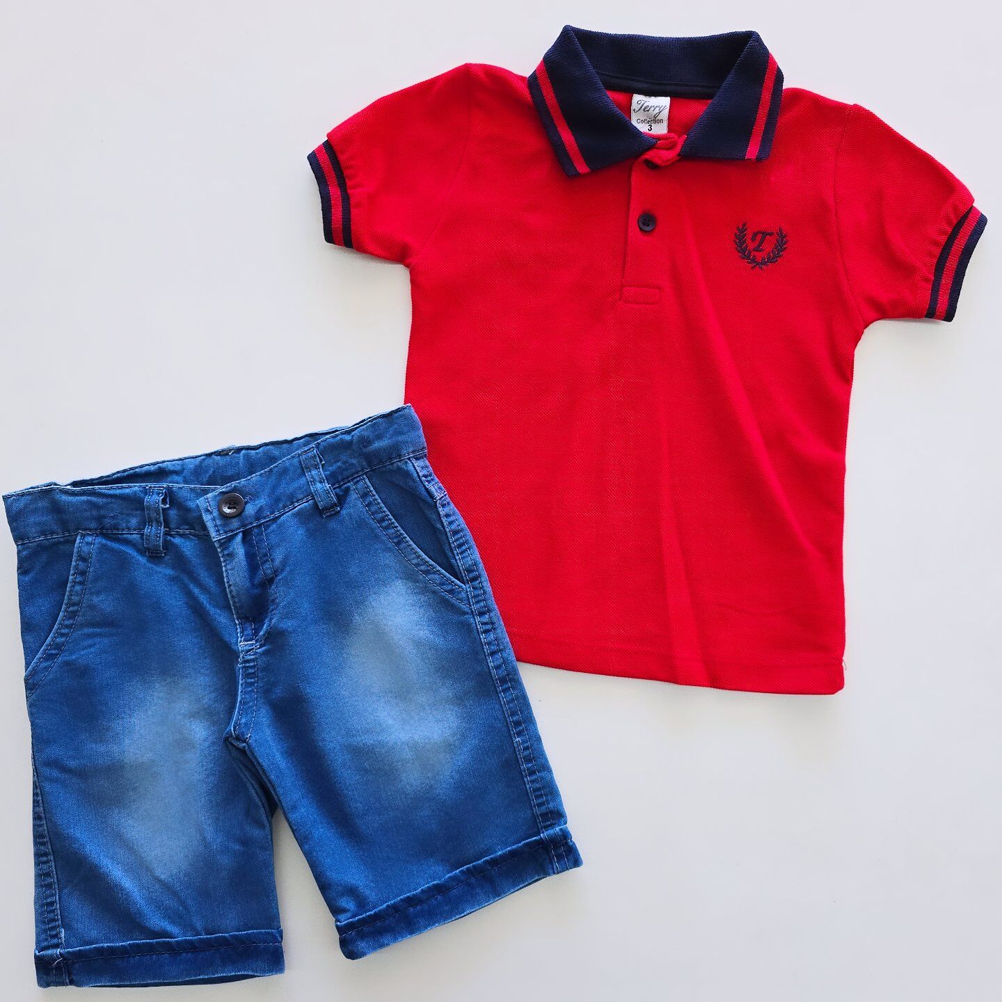 Terry kids locoste kot şortlu takım