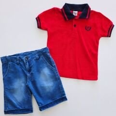 Terry kids locoste kot şortlu takım