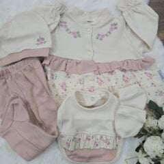 Çiçekli 5'li yenidoğan takım 0-3 ay
