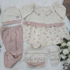 Çiçekli 5'li yenidoğan takım 0-3 ay
