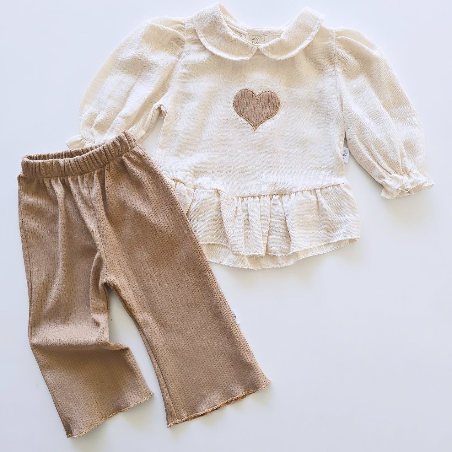 Jolly joy baby kalp nakışlı müslin takım