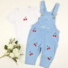 Baby buu kiraz nakış detaylı esnek kot slopet