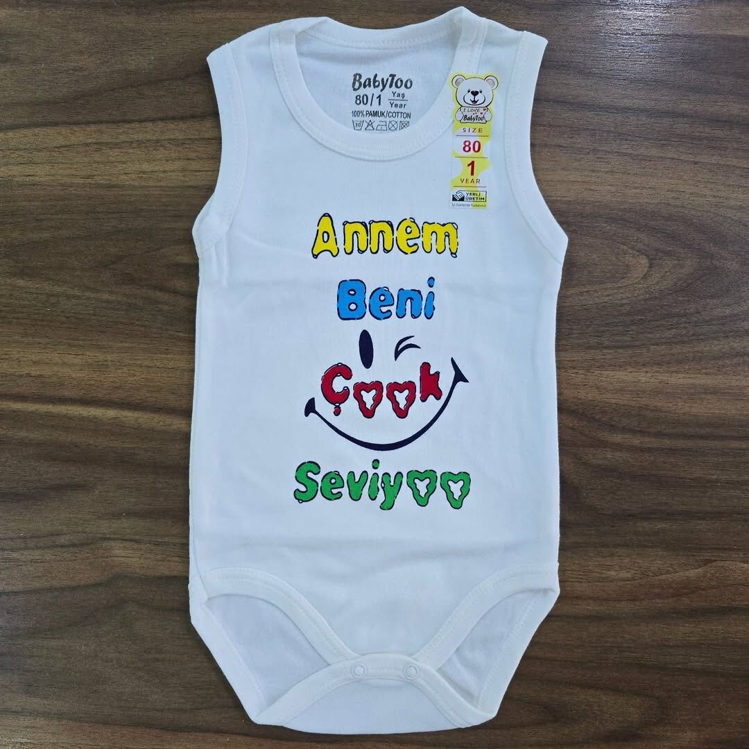 Babytoo baby yazılı çıtçıtlı badi