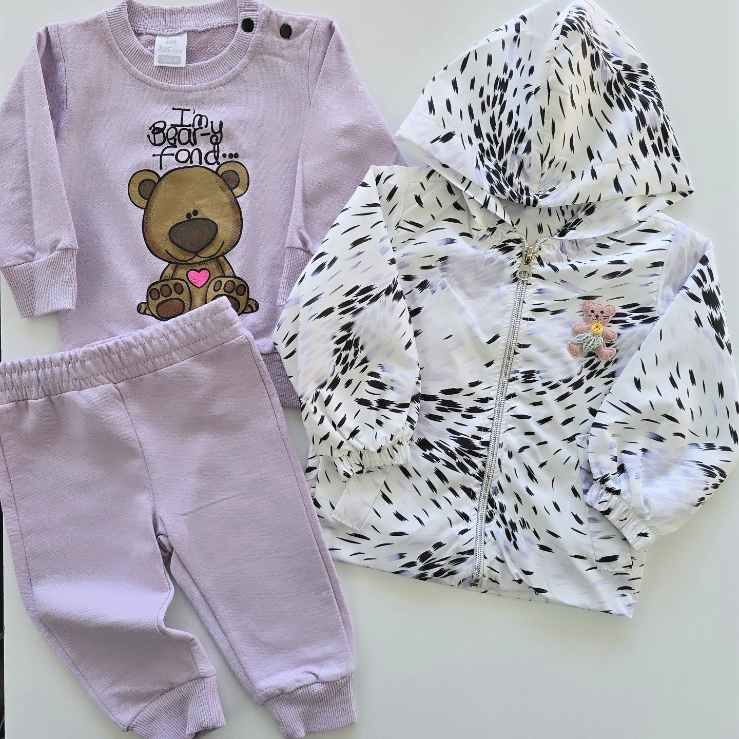 Jnf baby yağmurluk ceketli takım