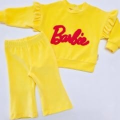 Çilek baby barbie nakışlı kadife takım