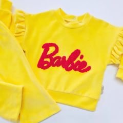 Çilek baby barbie nakışlı kadife takım