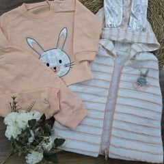 Kapşonlu tavşanlı şişme yelekli takım