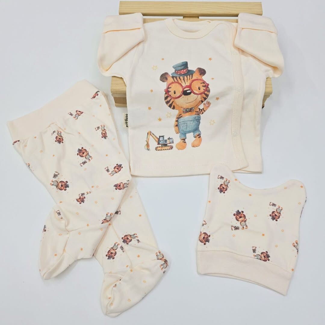 BABYCAN KENDİNDEN ELDİVENLİ 3LÜ TAKIM 0-3 AY