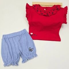 DECO Kelebek nakışlı penye takım