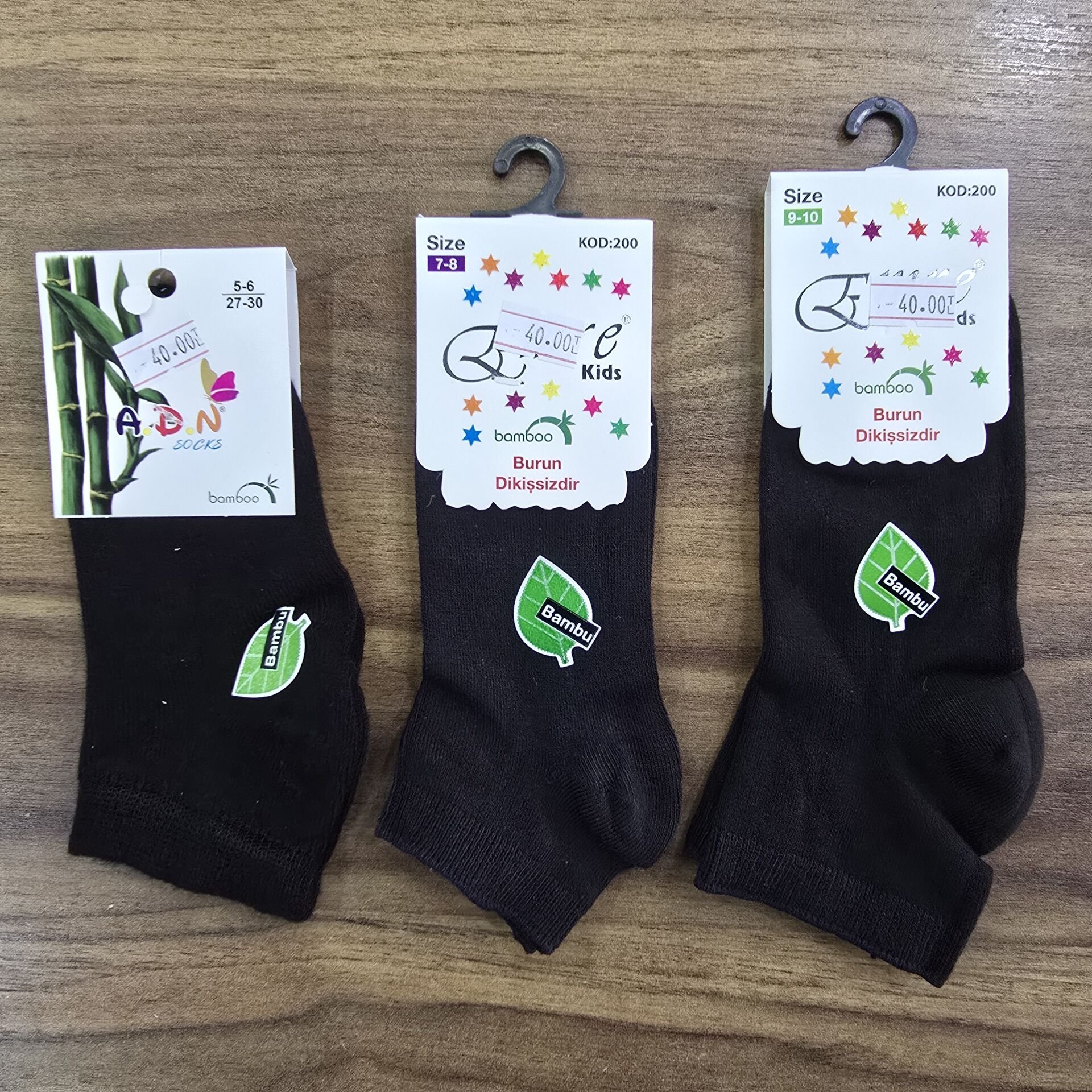 Bambu topuk çorap 5-7-9 yaş