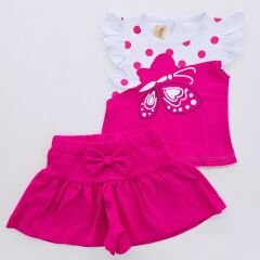 Deco baby kelebek nakışlı şortlu takım
