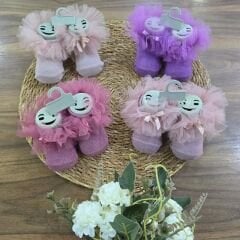 Tüllü fiyonklu çorap 0-1 yaş