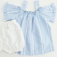Carmin baby askılı çizgili takım