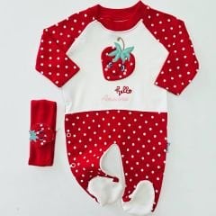 Annora baby çilekli bandanalı tulum