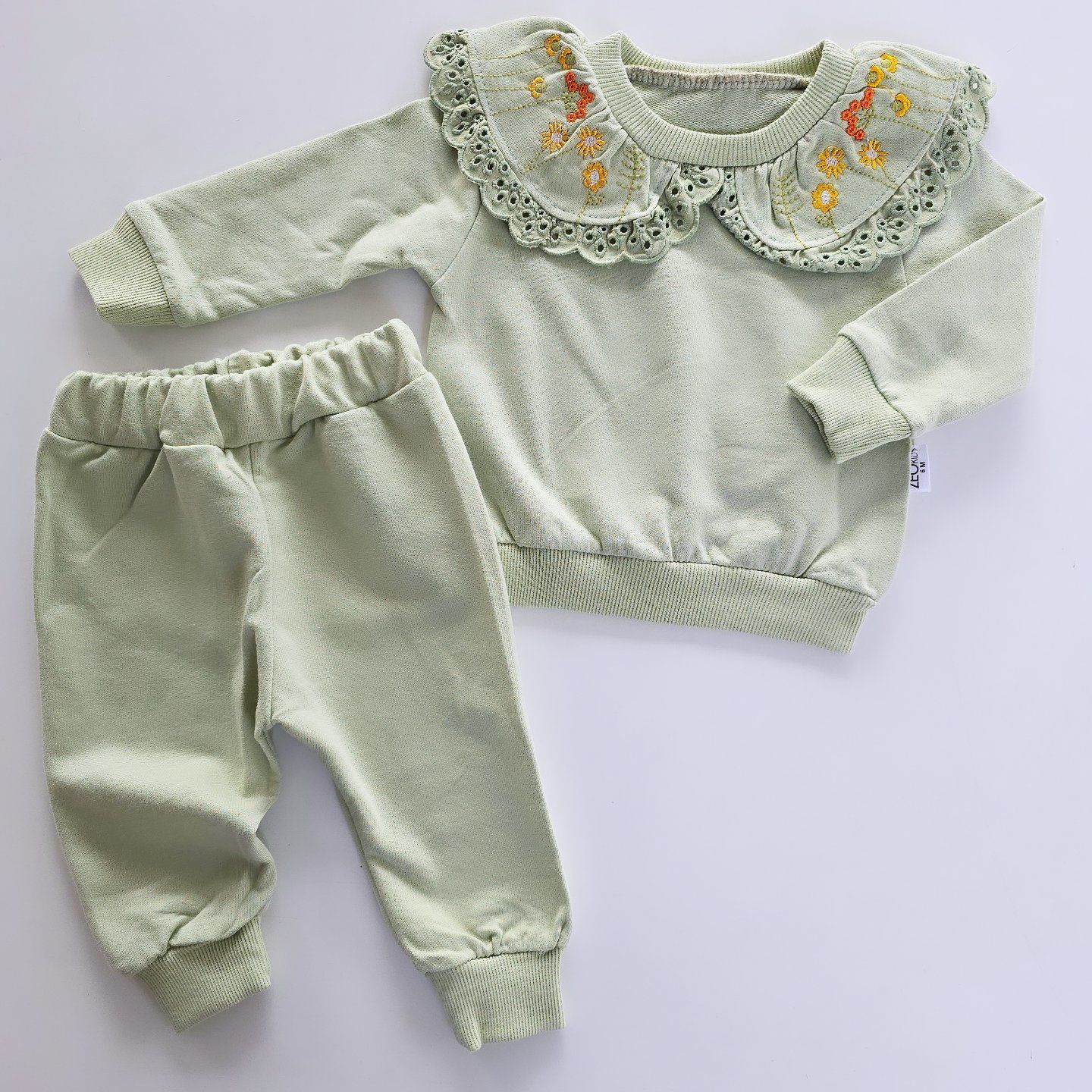 Zeo kids baby yakası dantelli takım
