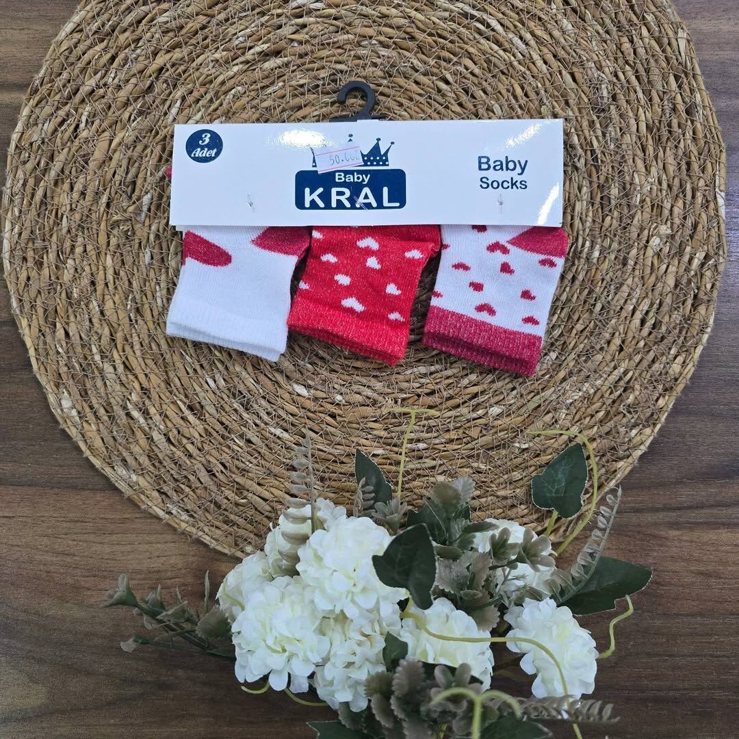 3'lü yenidoğan bebek çorap 0-6 ay