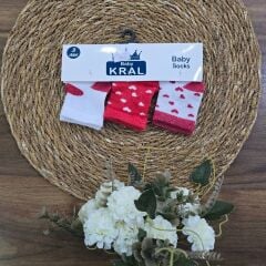 3'lü yenidoğan bebek çorap 0-6 ay