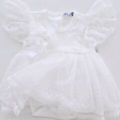 Miniborn dantelli çıtçıtlı badili bandanalı elbise