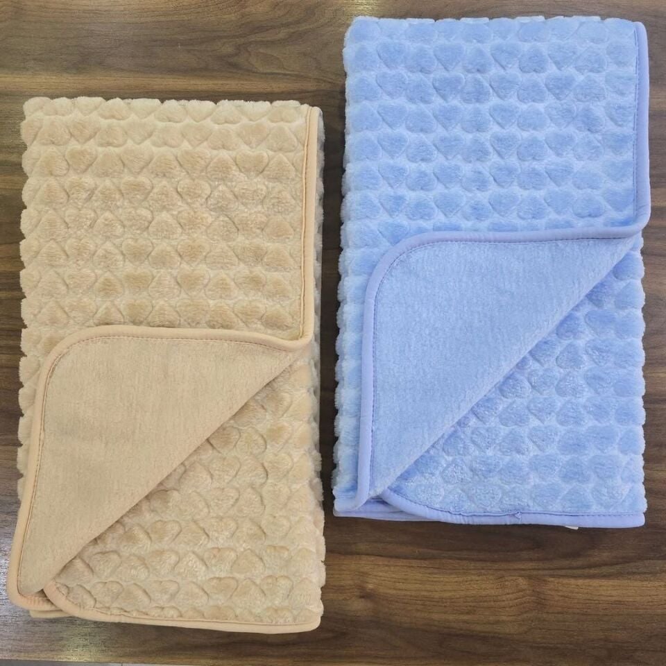 Juuta baby kabartmalı kışlık kalın peluş battaniye 100x120 cm kahverengi