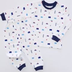 Mehdix kids desenli pijama takım mavi