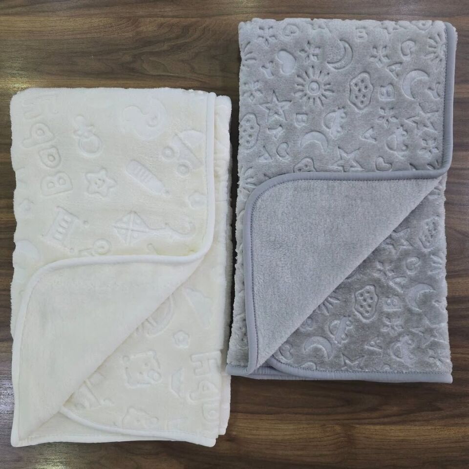 Juuta baby kabartmalı kışlık kalın peluş battaniye 100x120 cm gri