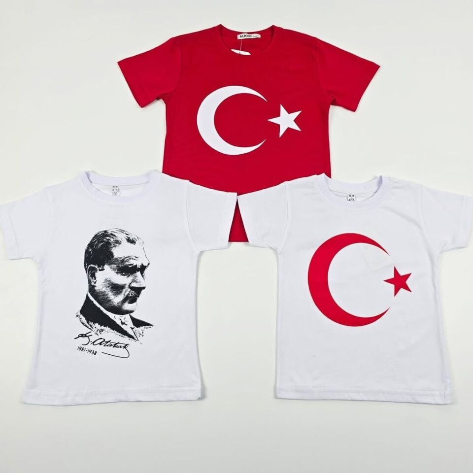 23 Nisan’a Özel Tişörtler 6 yaş (116 cm) - beyaz