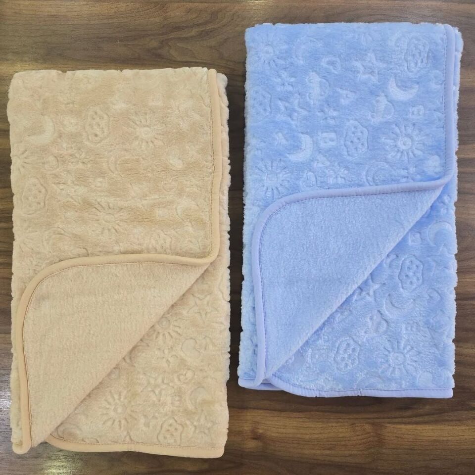 Juuta baby kabartmalı kışlık kalın peluş battaniye 100x120 cm kahverengi