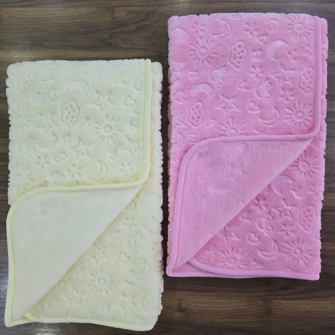 Juuta baby kabartmalı kışlık kalın peluş battaniye 100x120 cm pembe