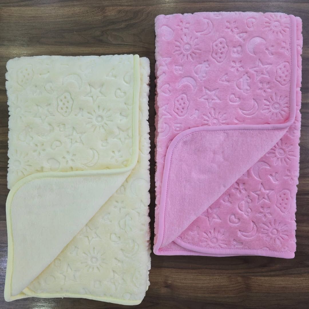 Juuta baby kabartmalı kışlık kalın peluş battaniye 100x120 cm sarı