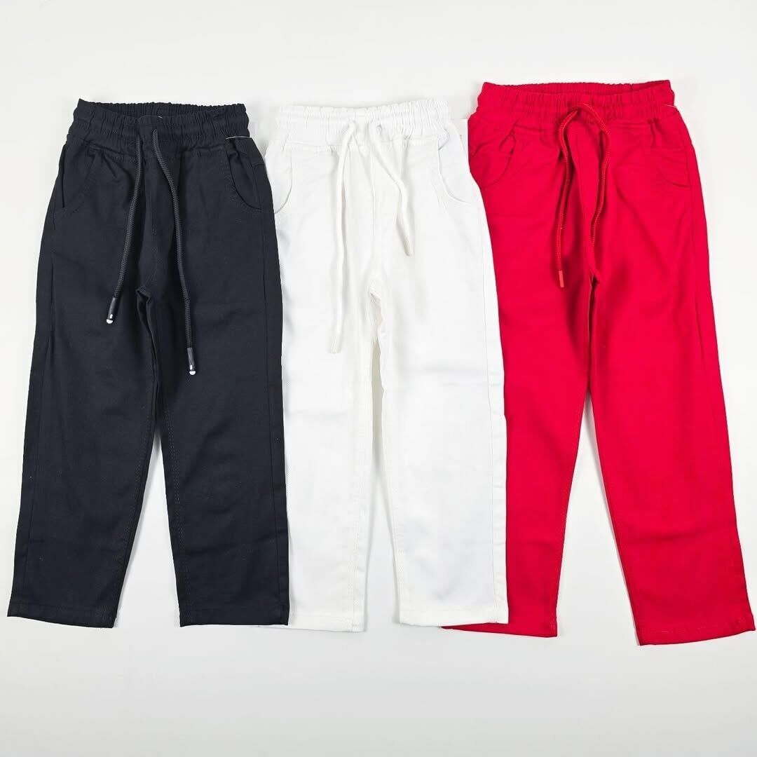 Atibaa Beli Lastikli Kot Pantolon 5-12 yaş 12 yaş (146 cm) - kırmızı