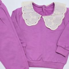 Bebesen baby yakası dantelli takım