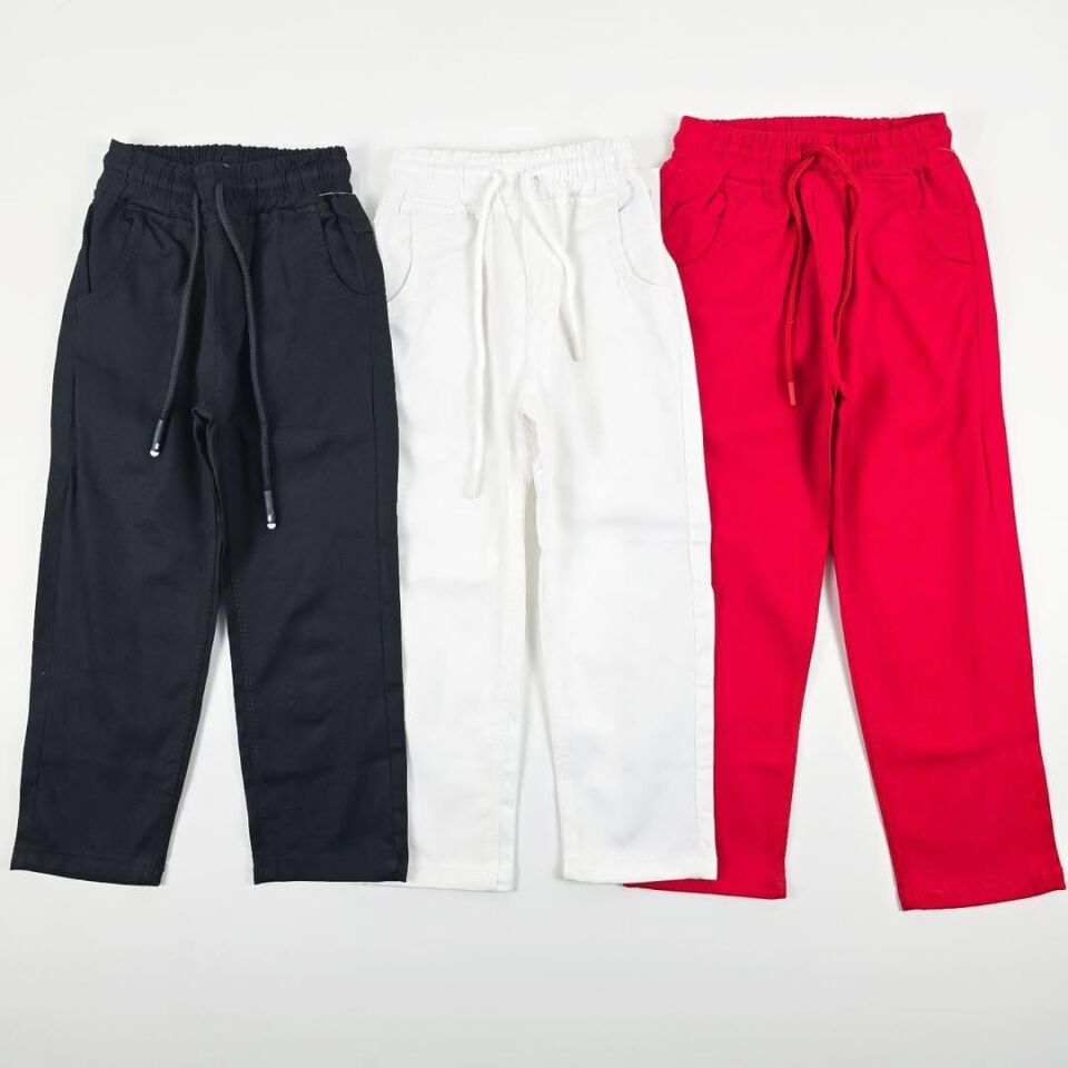 Atibaa Beli Lastikli Kot Pantolon 5-12 yaş 7 yaş (122 cm) - siyah
