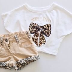 Nellino kids leoparlı şortlu takım