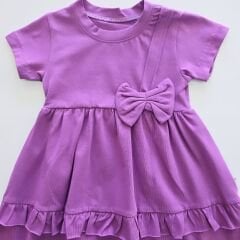 Tanış kids fiyonklu fırfırlı elbise